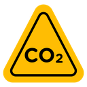 CO2 warning sign icon