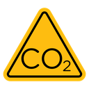 CO2 warning sign icon