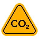 CO2 warning sign icon