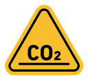 CO2 warning sign icon