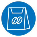 Coffee paper bag icon