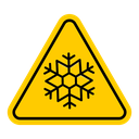 Cold warning sign icon