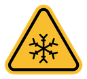 Cold warning sign icon