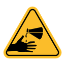 Corrosive acid safety sign icon