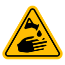 Corrosive acid safety sign icon