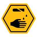 Corrosive acid safety sign icon