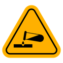 Corrosive acid safety sign icon