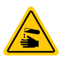 Corrosive acid safety sign icon