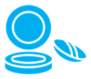 Cosmetic powder with mirror icon