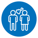 Couple with love icon
