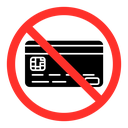 Credit card with prohibition sign icon
