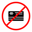 Credit card with prohibition sign icon