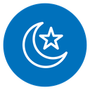 Crescent Moon And Star Color Filled icon