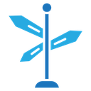 Crossroads sign icon