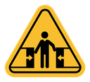 Crushing Hazard Warning Sign Color Filled icon