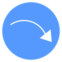 Curving Down Arrow Color Filled icon