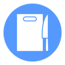 Cutting board with knife Color Filled icon
