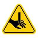 Cutting hand straight blade sign icon