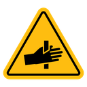 Cutting hand straight blade sign icon