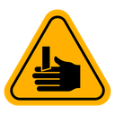 Cutting hand straight blade sign icon