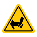 Cutting hand straight blade sign icon