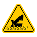 Danger of shark sign icon