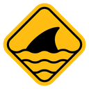 Danger of shark sign icon