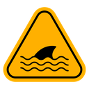 Danger of shark sign icon