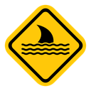 Danger of shark sign icon