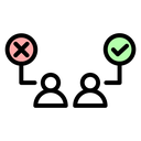 Decision Check Cross Choice icon