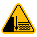 Deep water warning sign icon