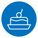 Dessert with cherry icon