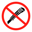 Do not cut sign icon