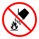 Do not extinguish with water sign icon