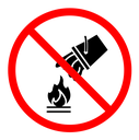 Do not extinguish with water sign icon