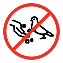 Do not feed birds sign icon