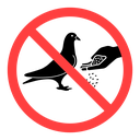 Do not feed birds sign icon