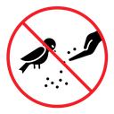 Do not feed birds sign icon