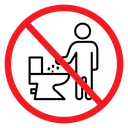 Do Not Flush Sign Color Filled icon