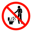 Do not litter in toilet sign icon