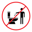 Do not litter in toilet sign icon
