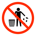 Do not litter sign icon