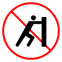Do not push sign icon