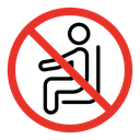 Do not sit sign icon