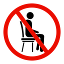 Do not sit sign icon