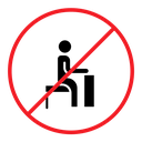 Do not sit sign icon