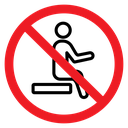 Do Not Sit Sign icon
