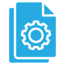 Document Settings Gear Color Filled icon