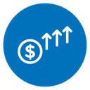 Dollar rate increase icon