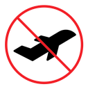 Dont fly sign icon